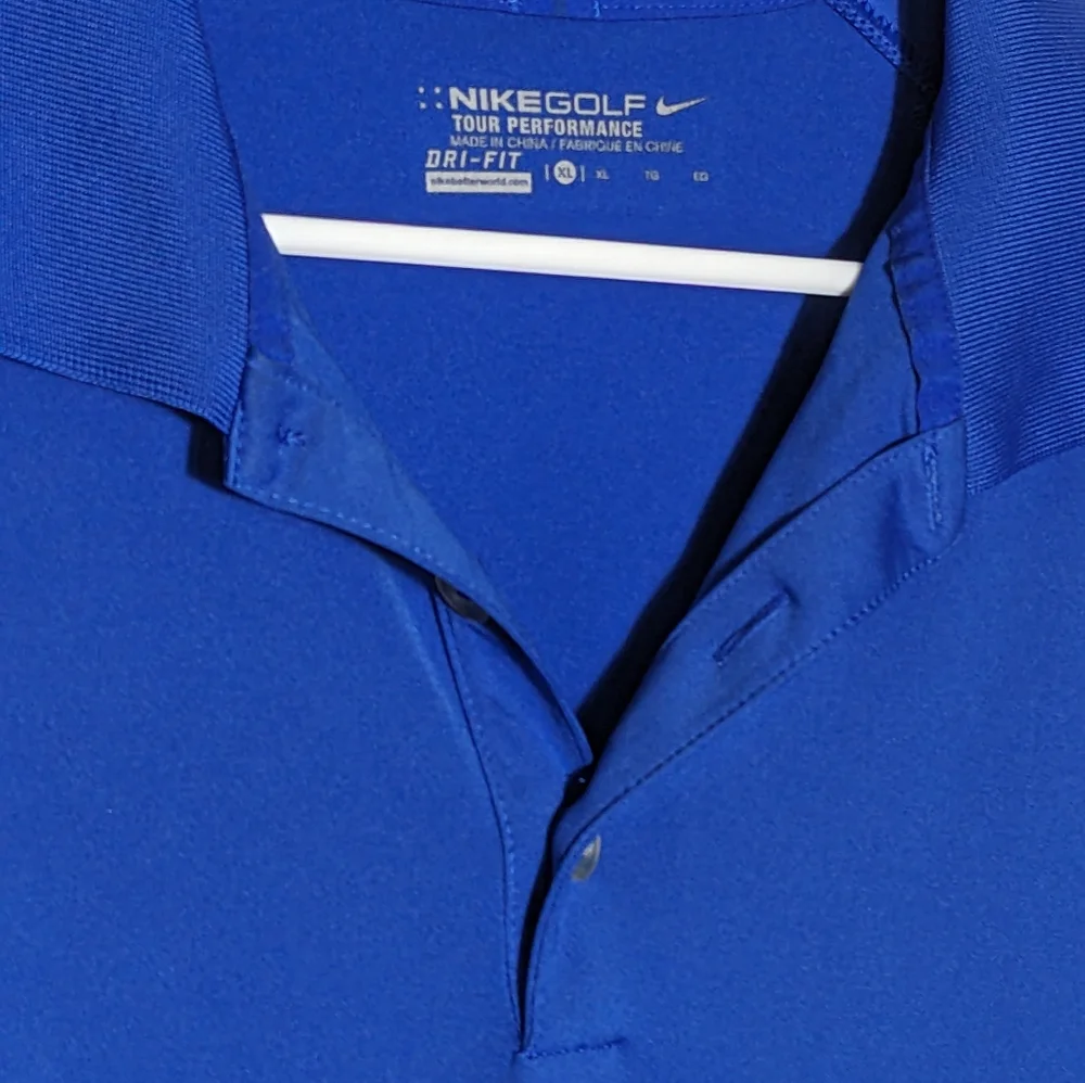 Men's Blue Nike Dry Fit Golf Tour Performance Short Sleeve Polo Shirt | … - Picture 4 of 7